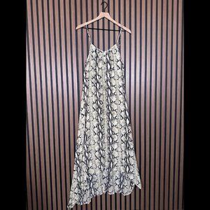 Pink Stitch Dress 4 / S Brown Snakeskin Art Maxi Sleeveless Adjustable Strap